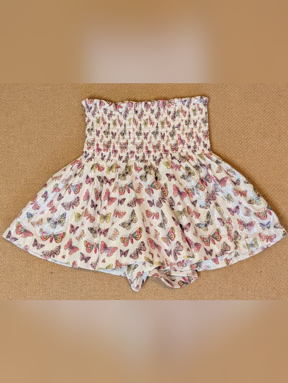 Queen of Sparkles Girls Shimmery Butterfly Patterned Skort - Picture 8 of 10